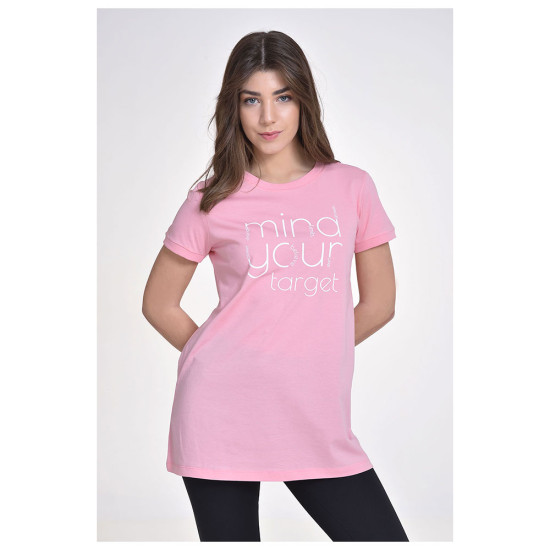 Target Γυναικεία κοντομάνικη μπλούζα Long T-Shirt Single Jersey "Mind"